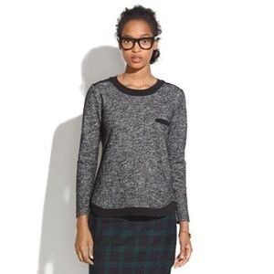 Madewell Marled Contrast Top Felted Wool Pullover